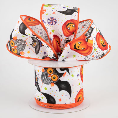 2.5" Halloween Collage Satin Ribbon (10 Yards)