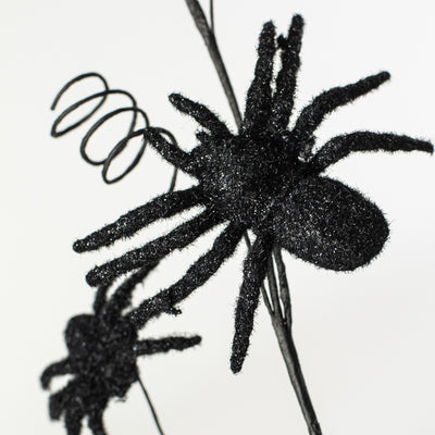 28" Flocked Spider Spray