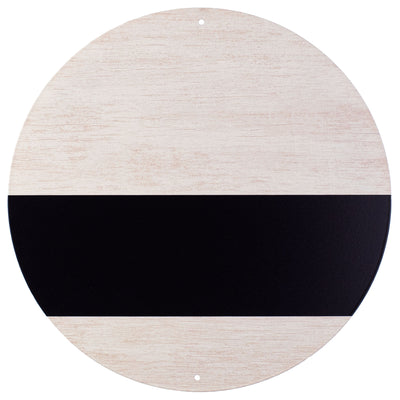 12" Metal Sign: Tan With Black Stripe & Blank Sign to Personalize