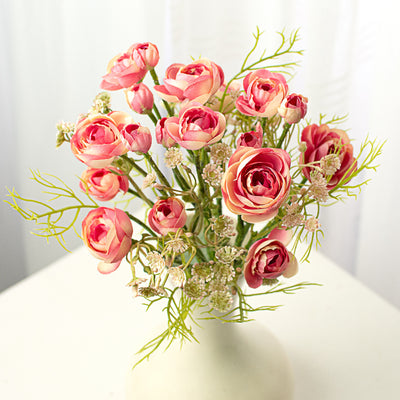 14" Ranunculus Bundle: Mauve Cream