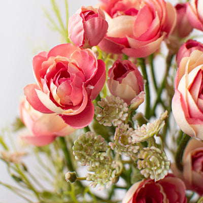 14" Ranunculus Bundle: Mauve Cream