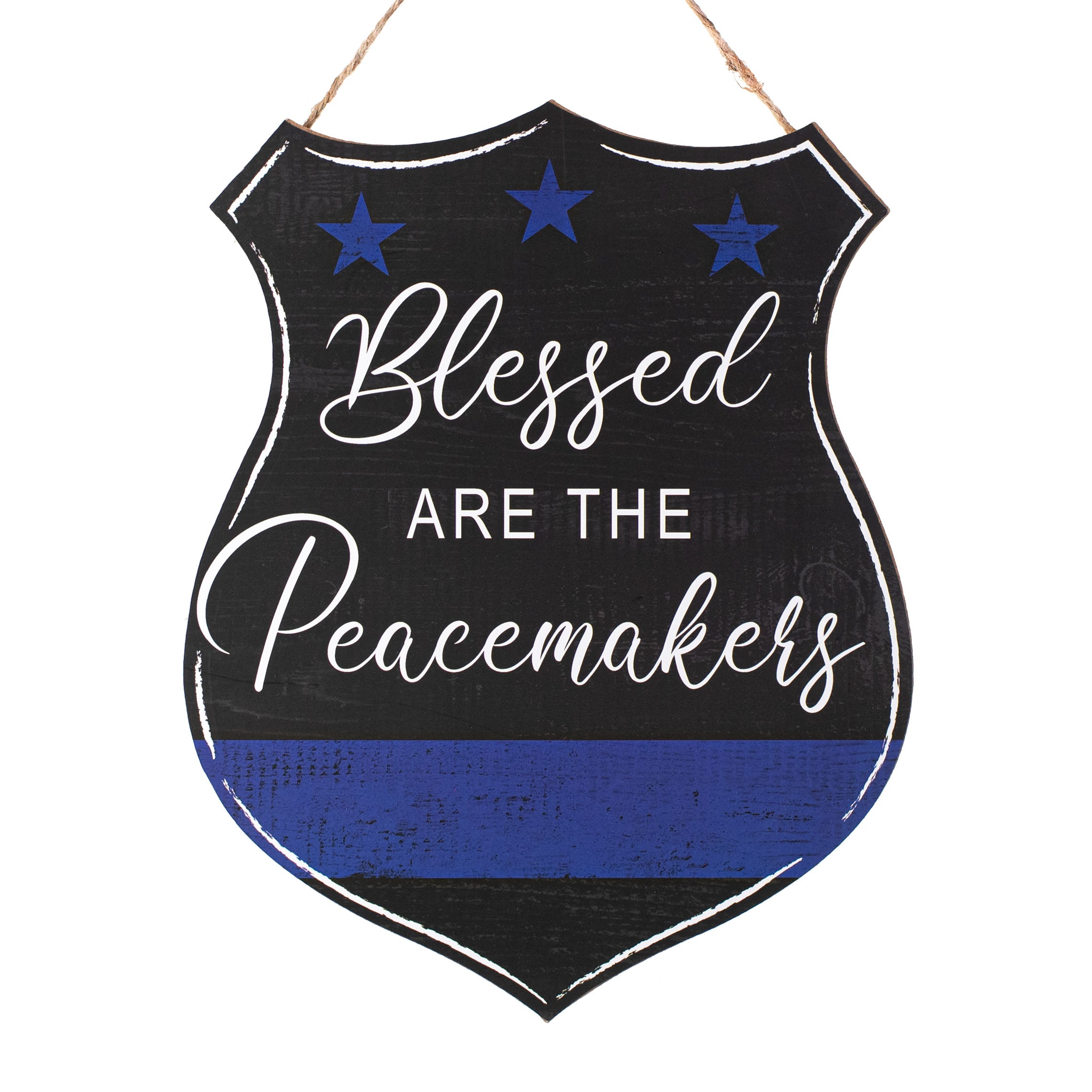 12" Wooden Sign: Bless The Peacemakers Badge