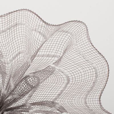 10" Fuzzy Stripe Mesh: Pewter