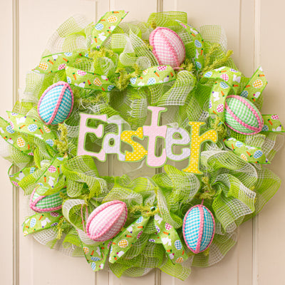 4" Fabric Gingham Egg Ornaments (Bag of 6)