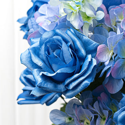 30" Rose Hydrangea Delphinium Bush: Blue