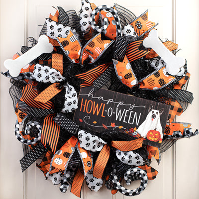 12" Wooden Sign: Happy Howl-O-Ween Dog