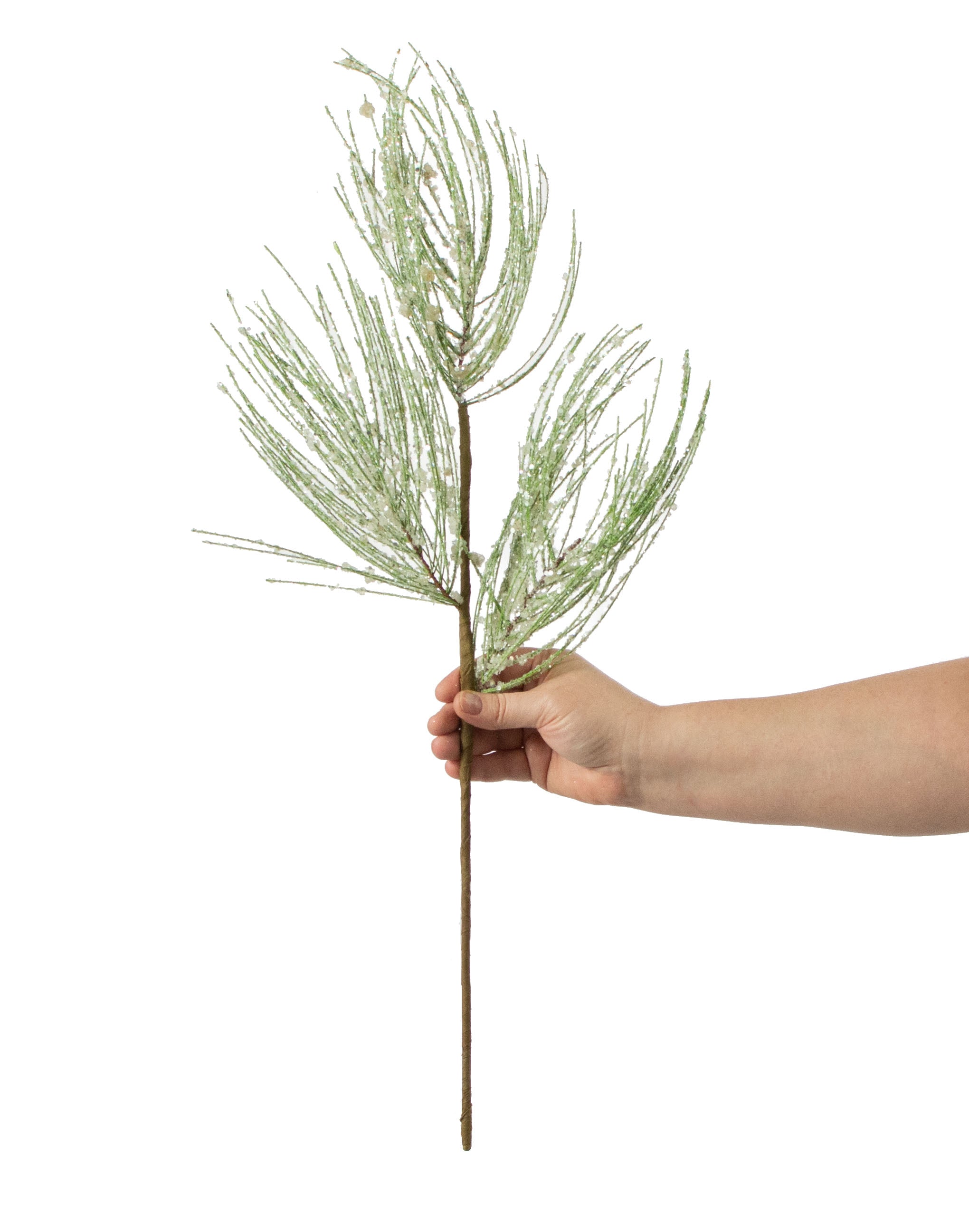 26" Glittered Pine Pick: Green