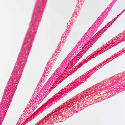 31" Glittered Paper Grass Spray: Bright Pink