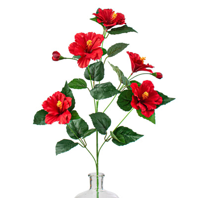 28" Hibiscus Spray: Red