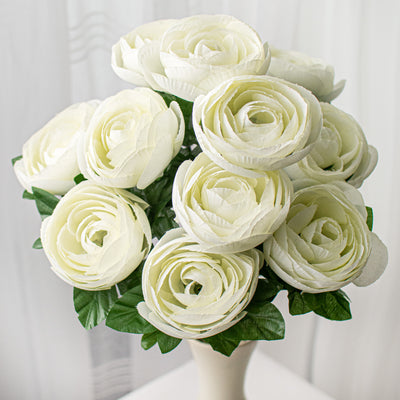 20" Ranunculus Bush: Cream (12 Stem)