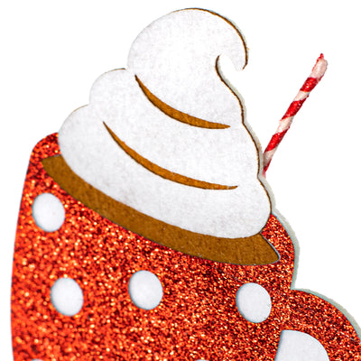 33" Felt Hot Cocoa Mug Spray