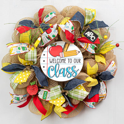 9.4" Round Waterproof Sign: Welcome to our Class