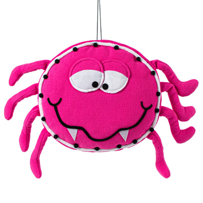 12" Plush Spider Wreath Accent: Hot Pink
