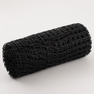 10" Jute Check Weave Mesh: Black (10 Yards)