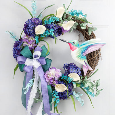 12" Metal Embossed Sign: Hummingbird