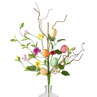 24" Easter Eggs and Flowers Spray
