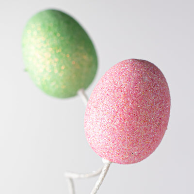 19" Glitter Easter Egg Spray: Pink & Light Green