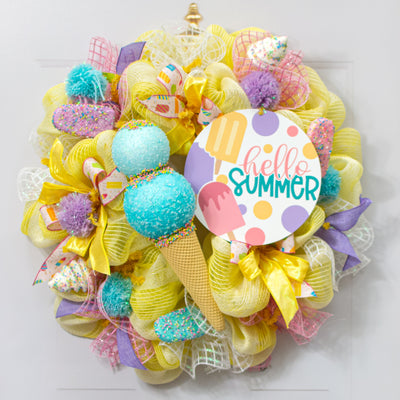 16" Sprinkle Ice Cream Cone Ornament: Blue