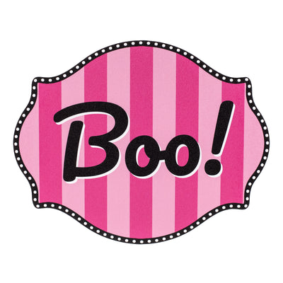 10" Waterproof Accent Sign: Scalloped Dots Pink Boo