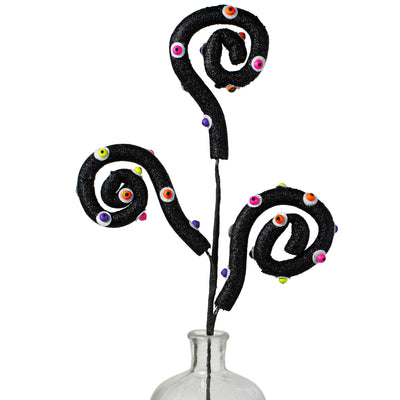 28" Eyeballs Curly Spray: Black
