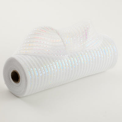 10" Metallic Breeze Mesh: Iridescent White