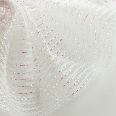10" Metallic Breeze Mesh: Iridescent White