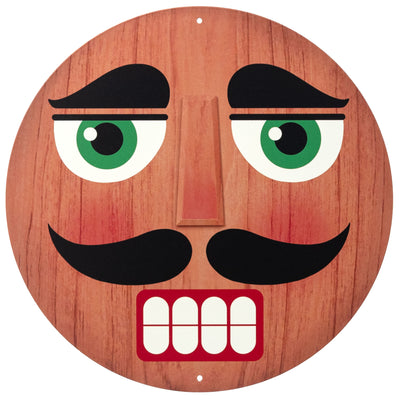 12" Metal Face Sign: Brown Nutcracker