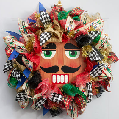 12" Metal Face Sign: Brown Nutcracker