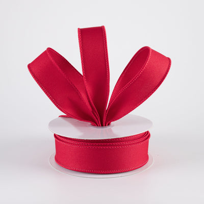 7/8" Diagonal Weave Ribbon: Red (10 Yards)