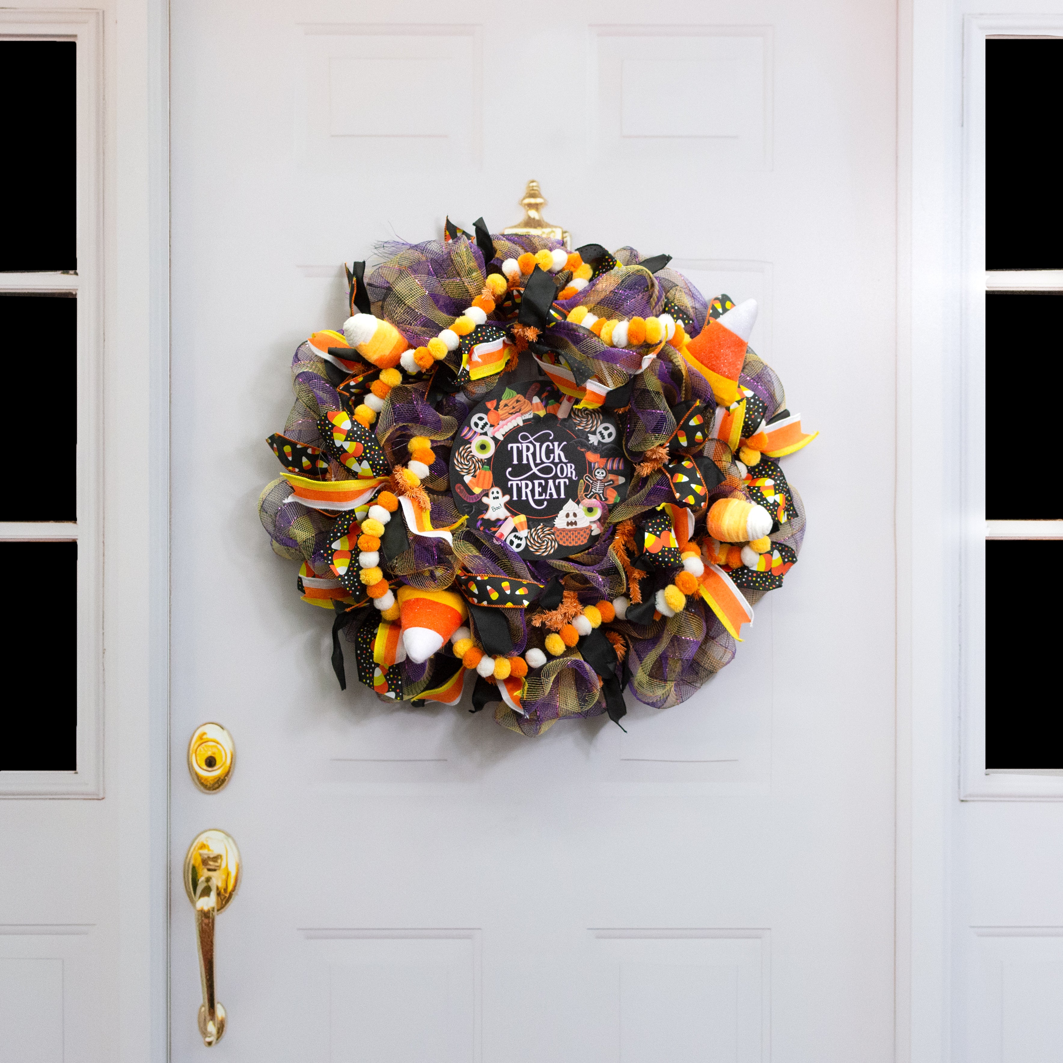 68" Pom Pom Garland: Candy Corn Hues