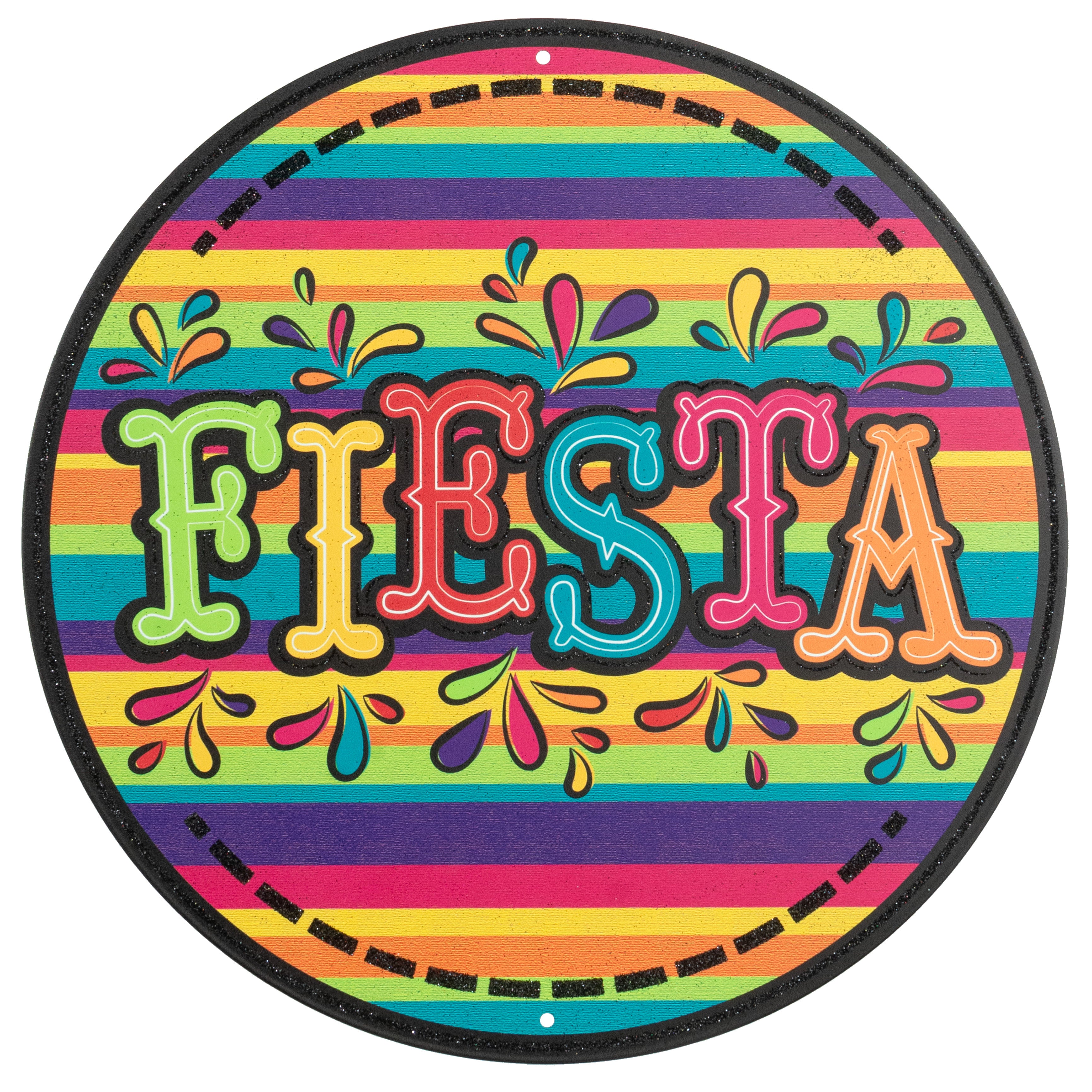 12" Round Metal Sign: Fiesta