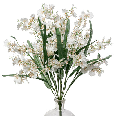 22" Dancing Orchid Bush: White