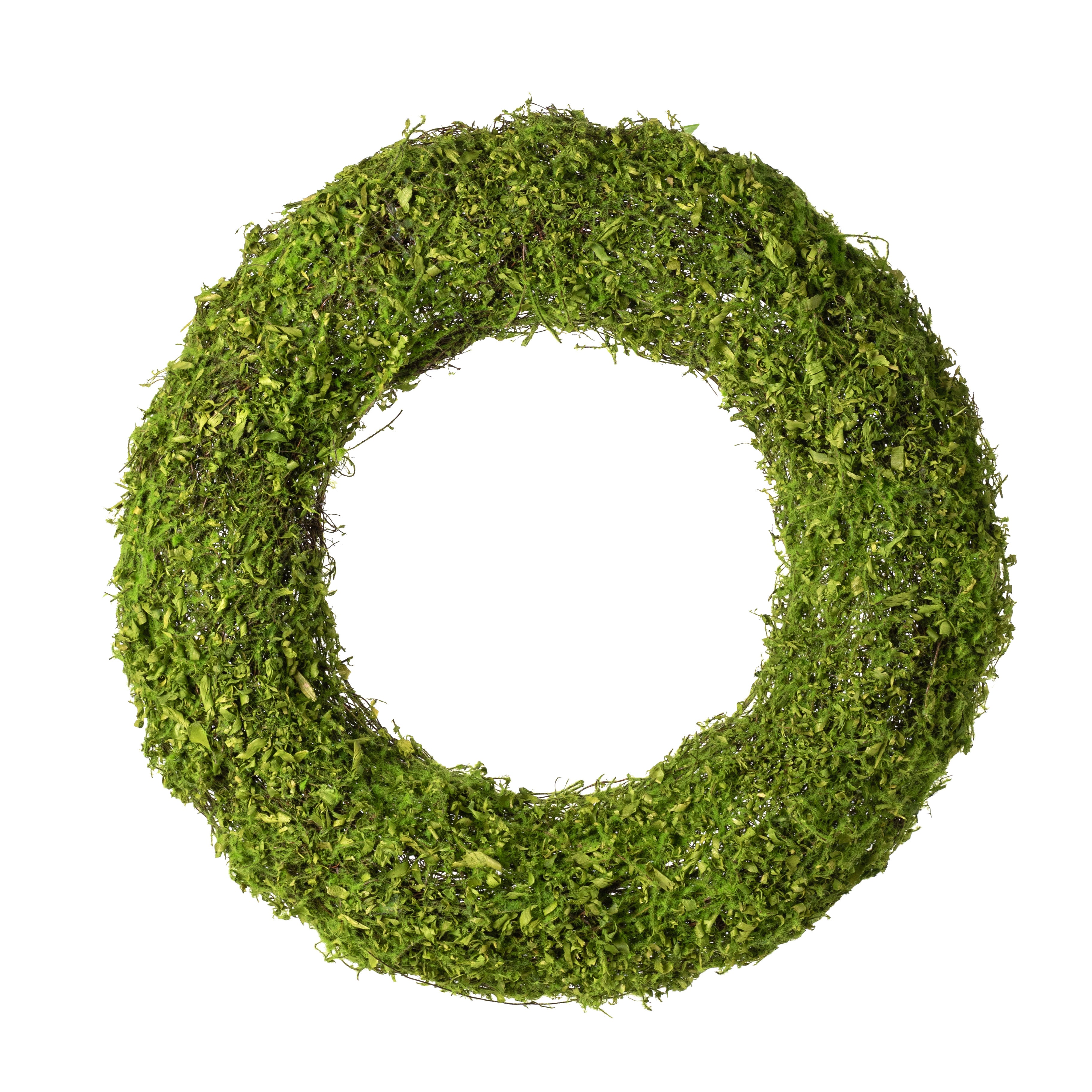 18" Green Moss Vine Wreath: Round