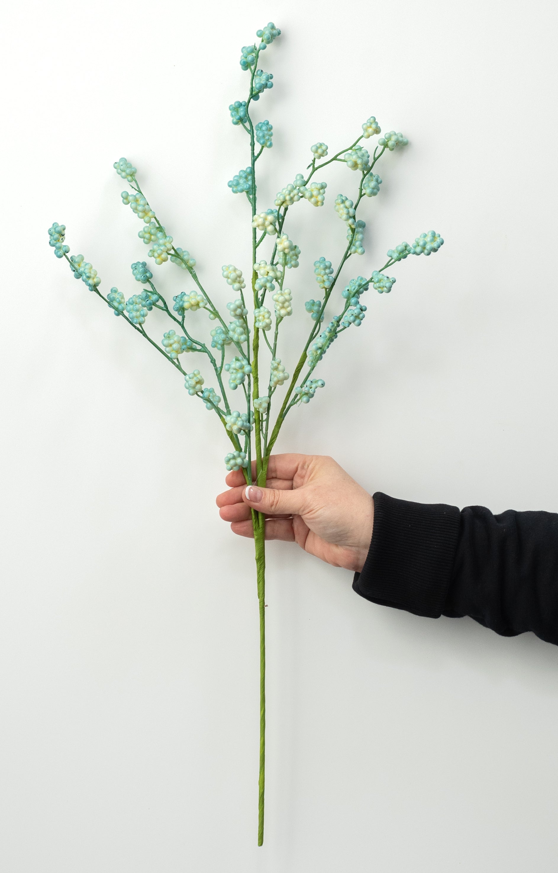 26" Mini Berry Clusters Spray: Turquoise Blue