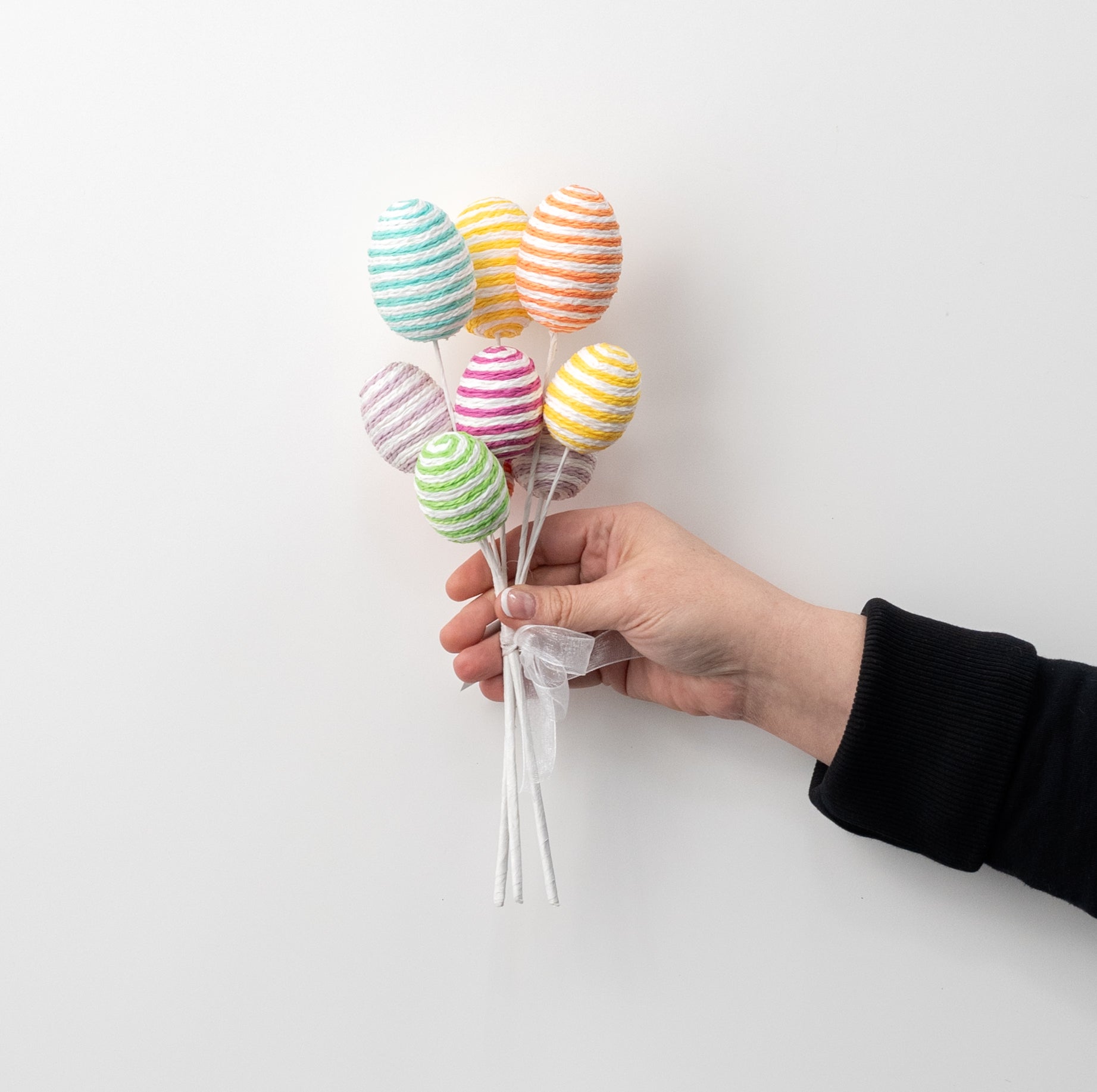2.5" Twine Wrapped Easter Egg Picks (Set of 3)