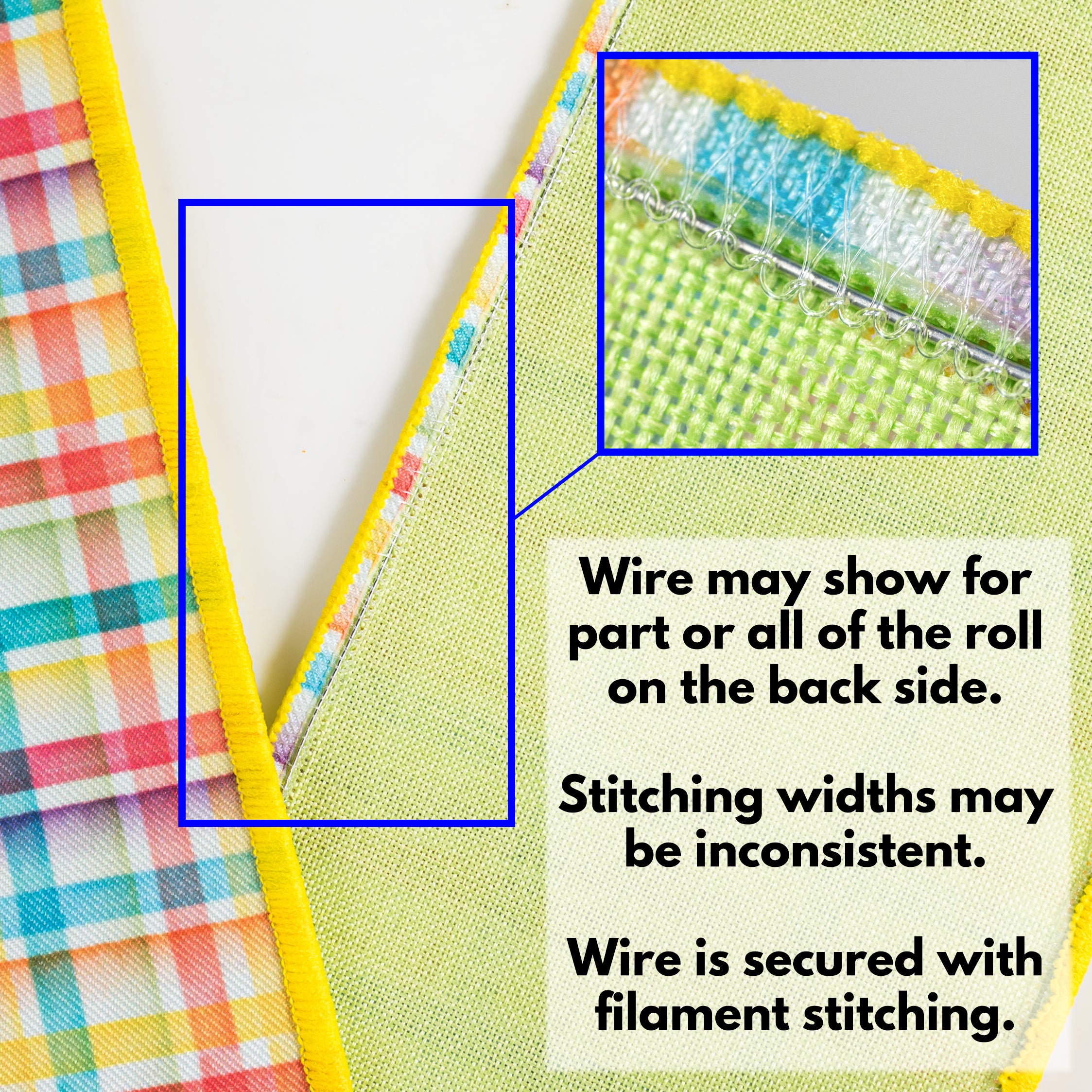 2.5" Double Sided Fused Watercolor Plaid Ribbon (10 Yards)
