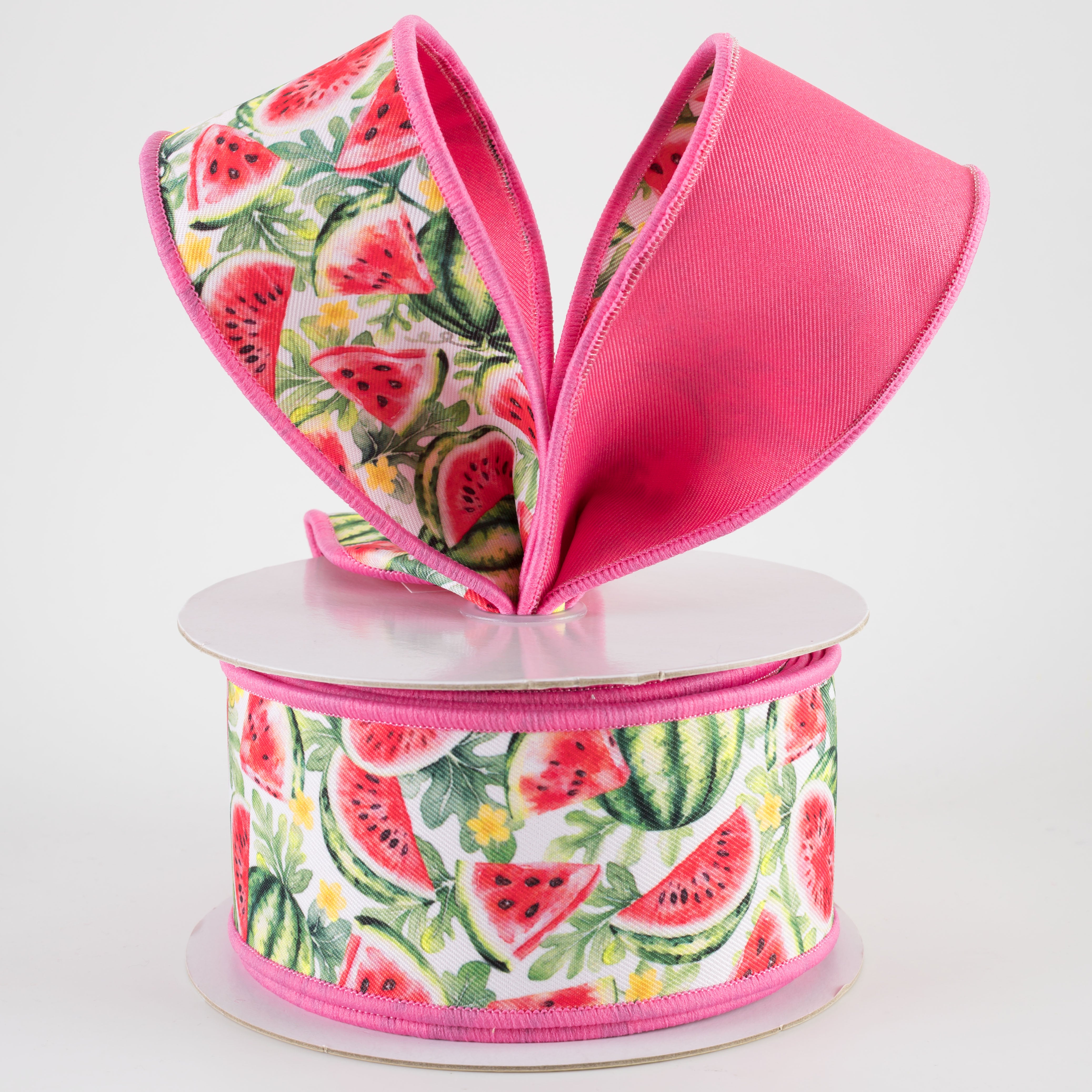 2.5" Double Sided Fused Watermelon Ribbon (10 Yards)