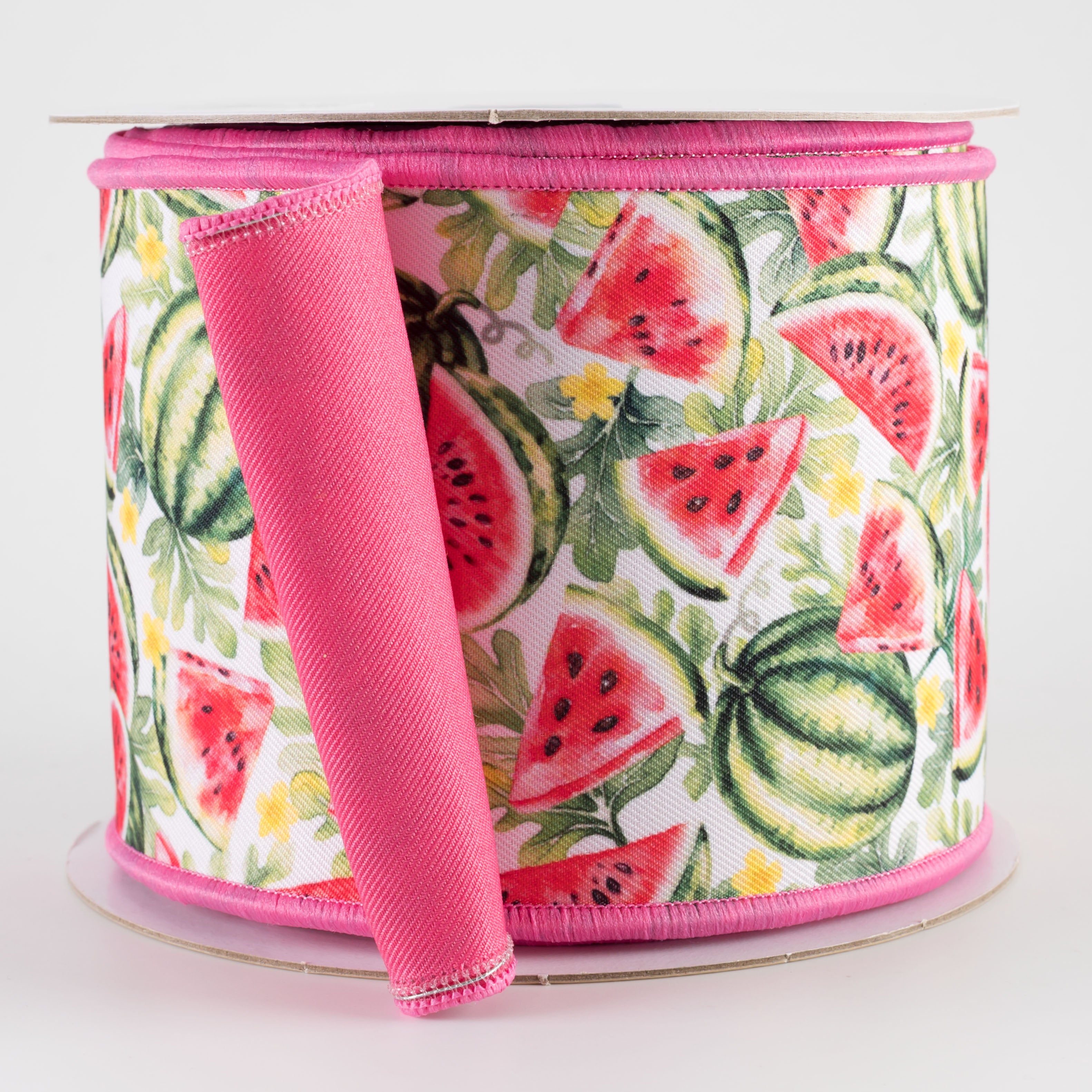 4" Double Sided Fused Watermelon Ribbon (10 Yards)