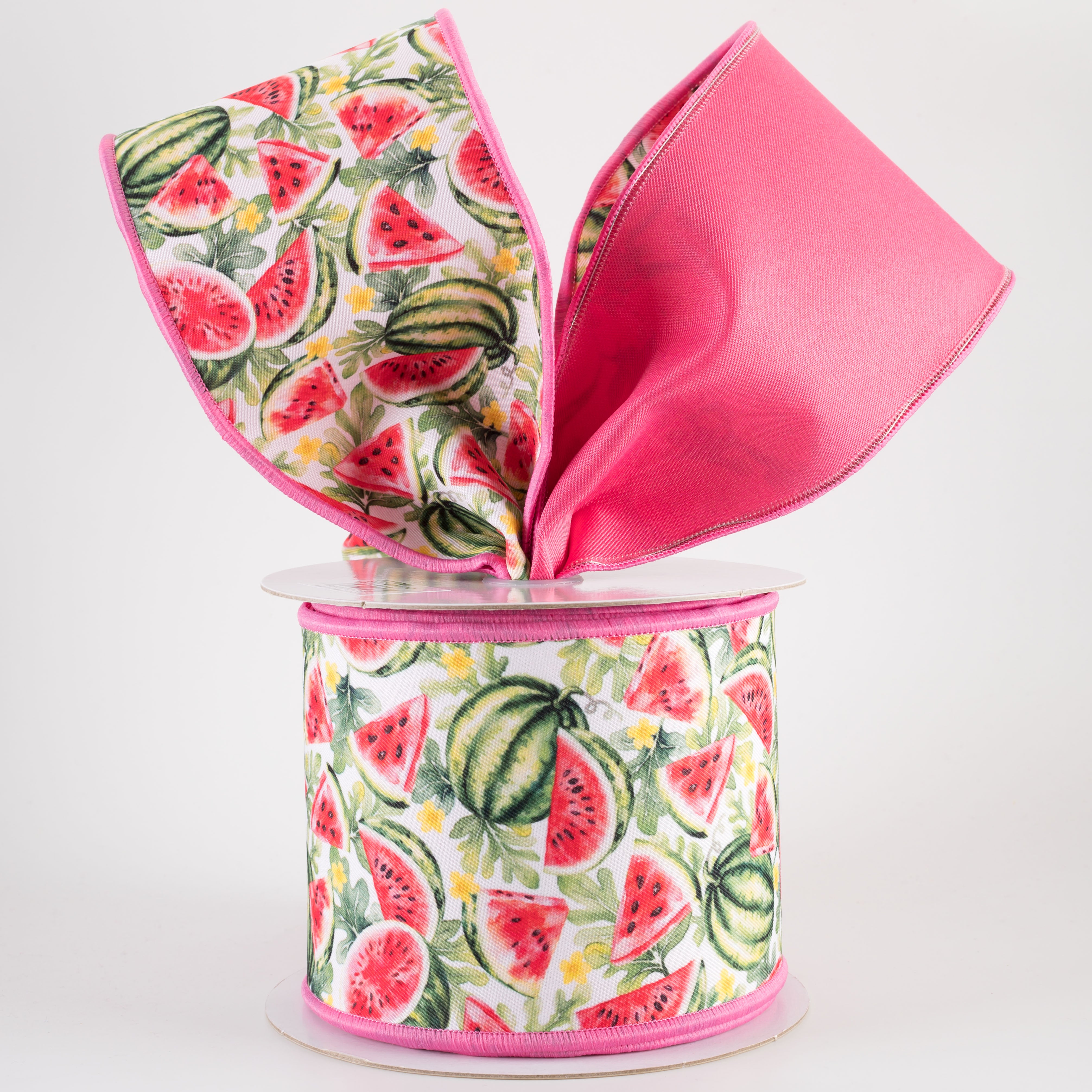 4" Double Sided Fused Watermelon Ribbon (10 Yards)