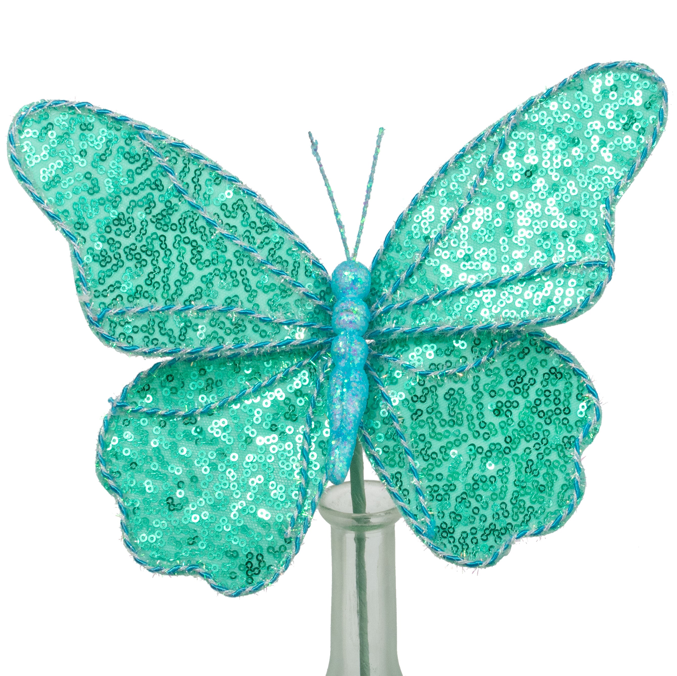 8" x 10" Sequin Butterfly Pick: Iridescent Turquoise