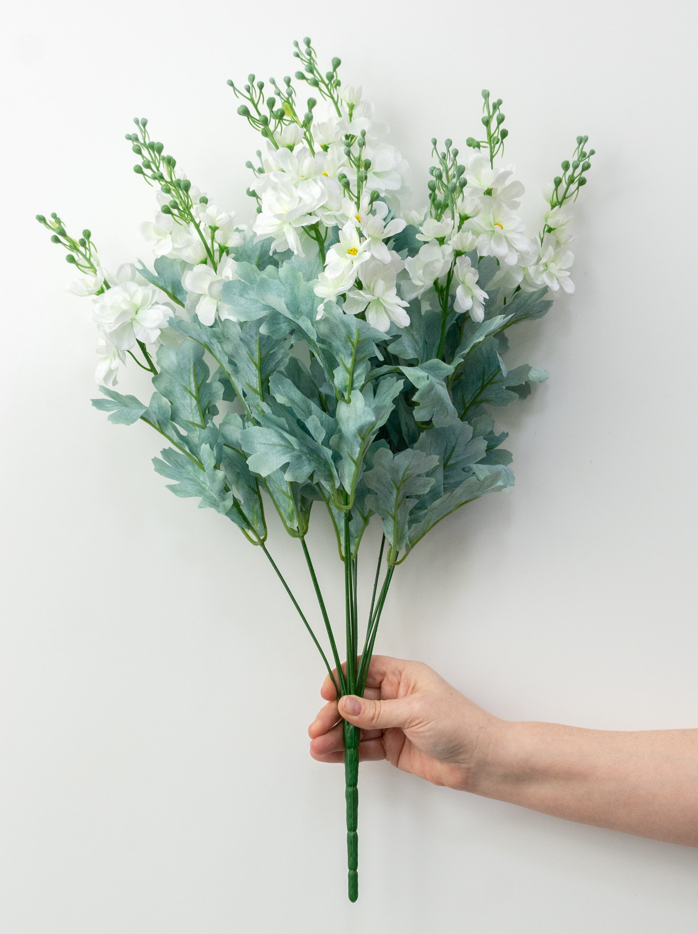 24" Delphinium Bush: Cream (12 Stem)