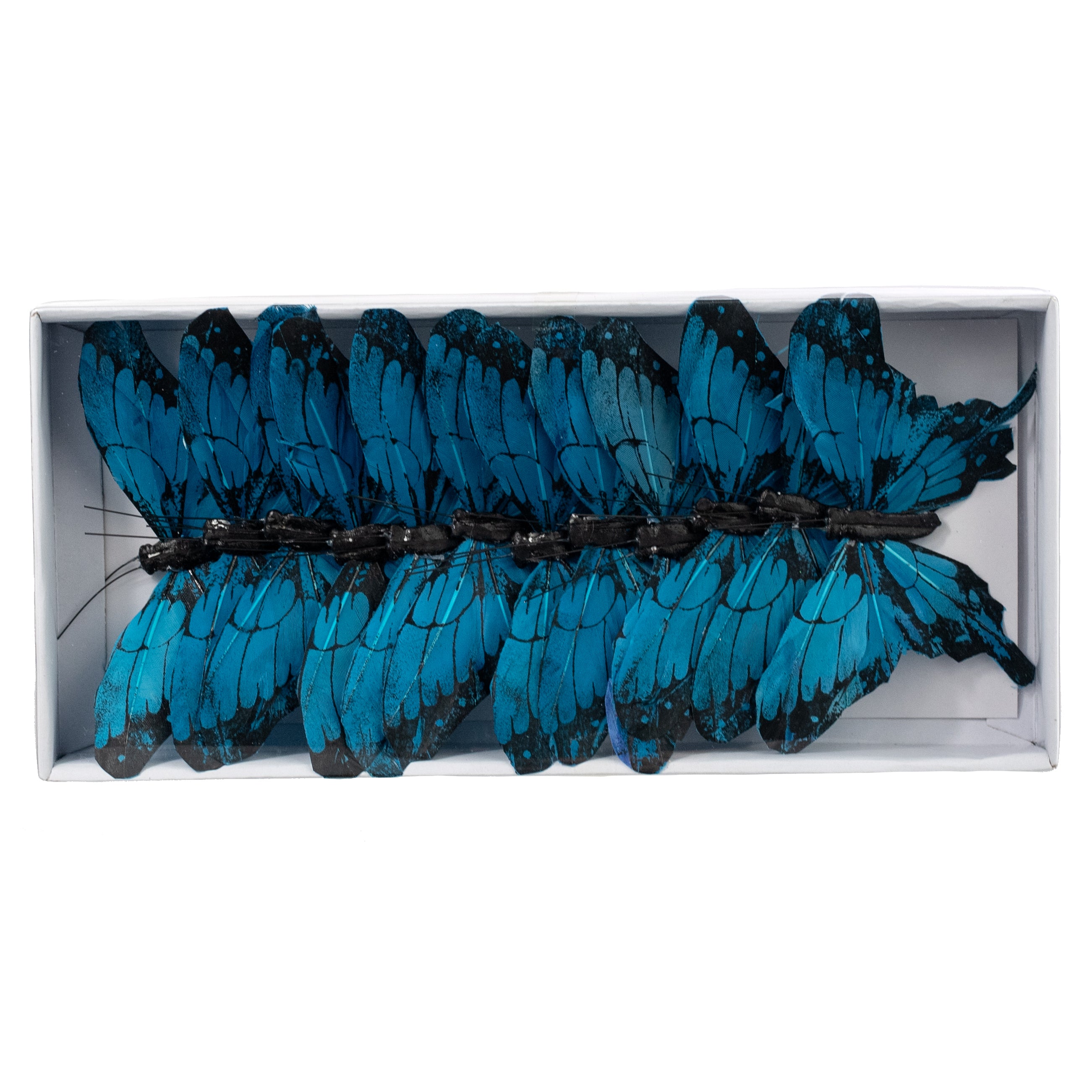 5" Feather Butterfly Picks: Blue Morpho (Box of 12)