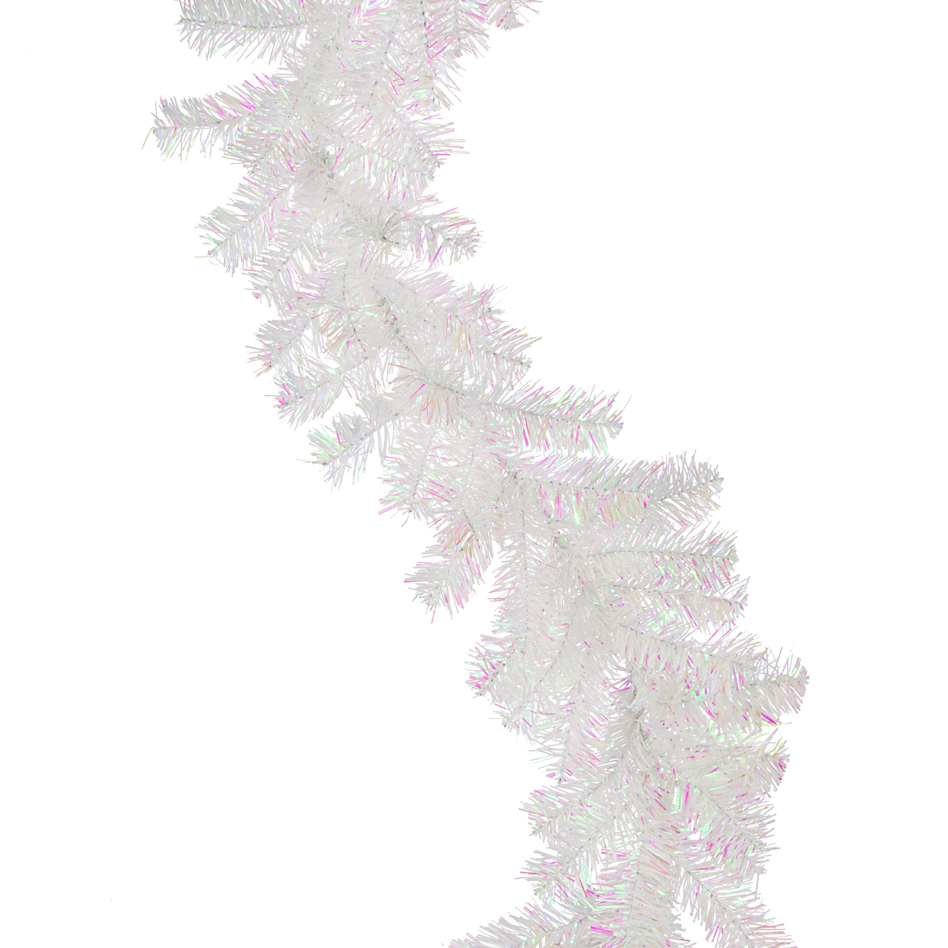 6' Pine Garland: Iridescent White