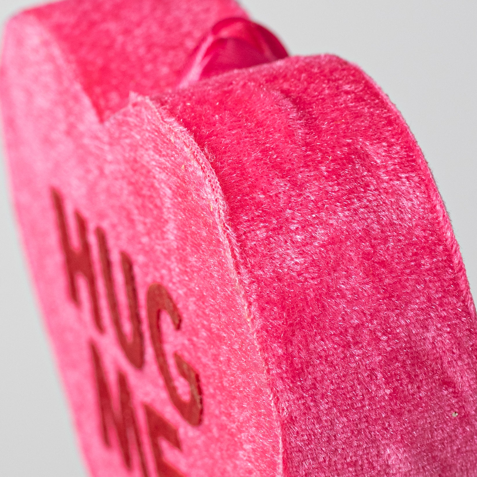 6" Velvet Candy Heart Ornament: Hot Pink Hug Me