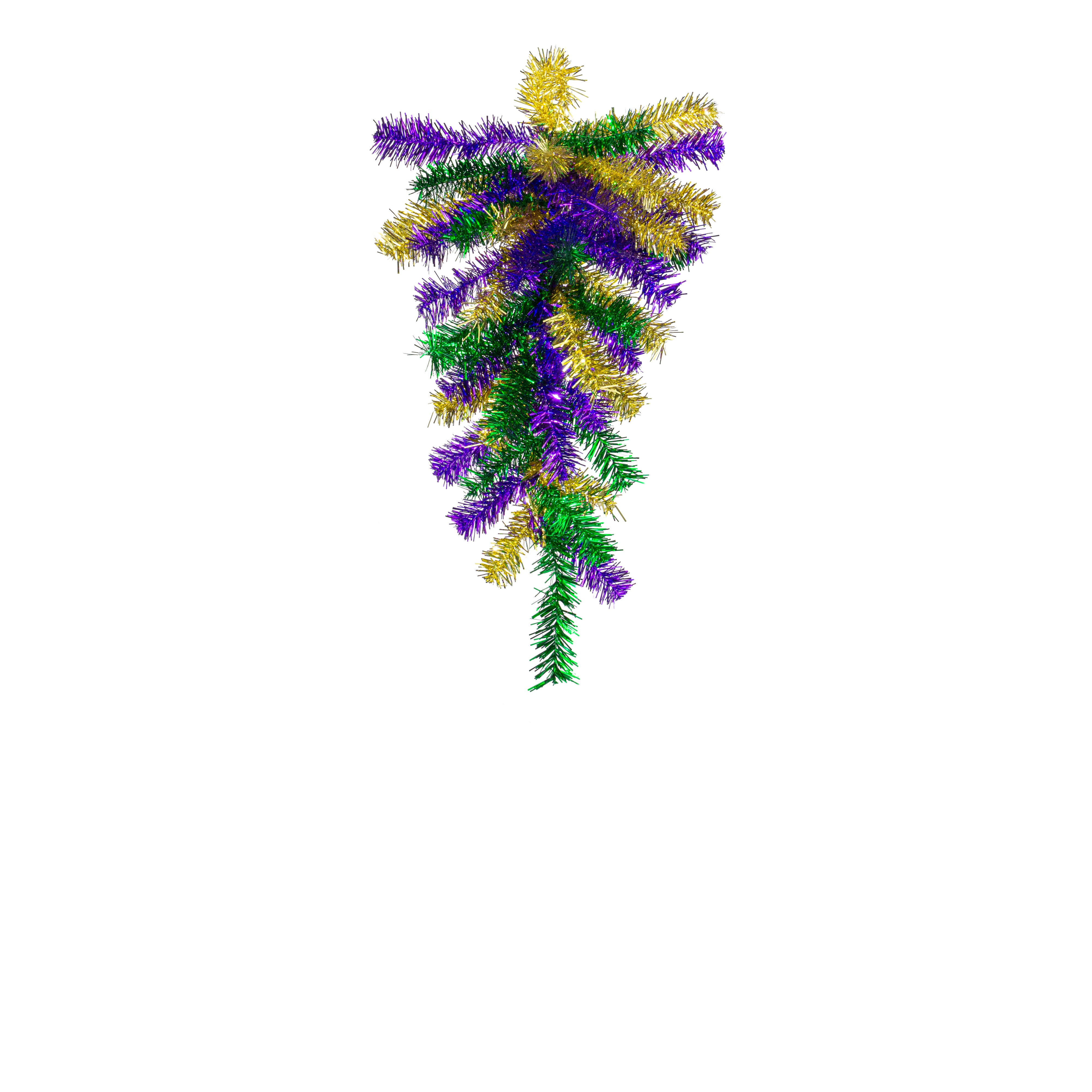 20" Pine Teardrop Swag: Metallic Mardi Gras (45 Tips)
