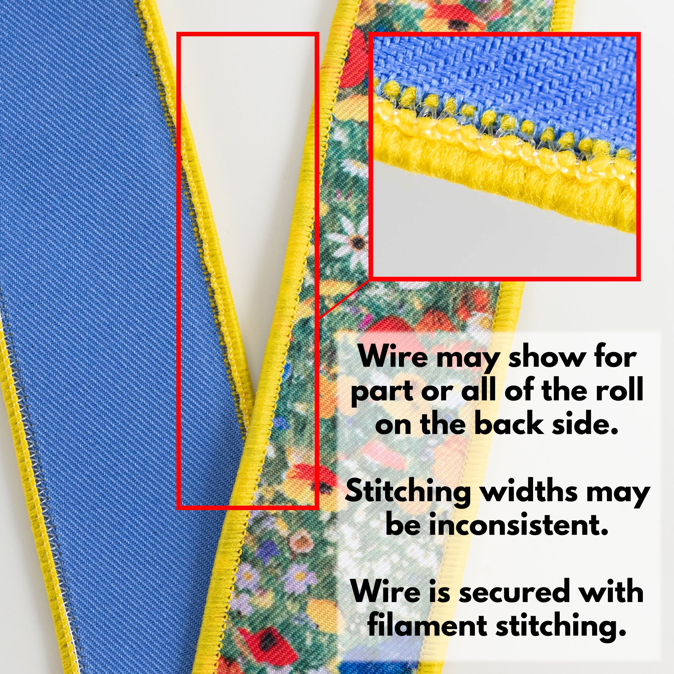 1.5" Double Sided Fused Wildflower Field Ribbon (10 Yards)