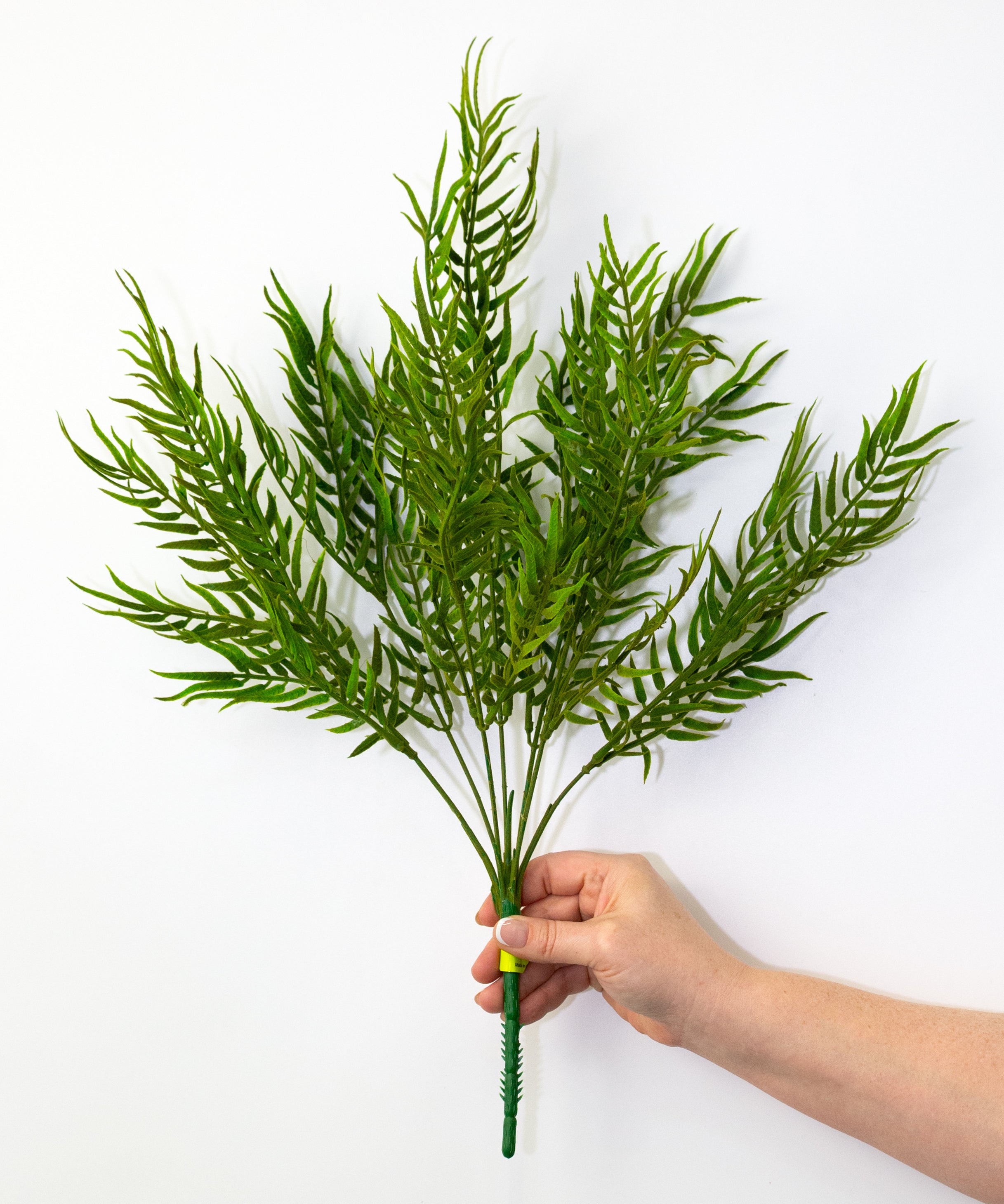 21" Flocked Plastic Fishtail Fern Bush