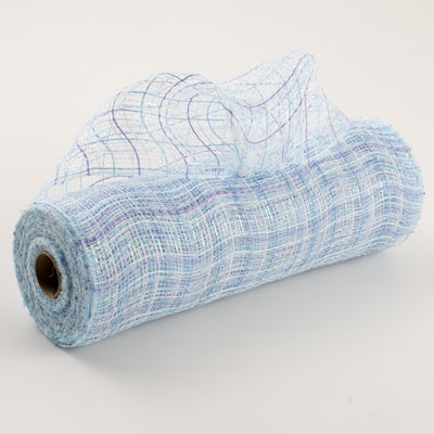 10" Iridescent Fabric Tweed Mesh: Light Blue & Lavender