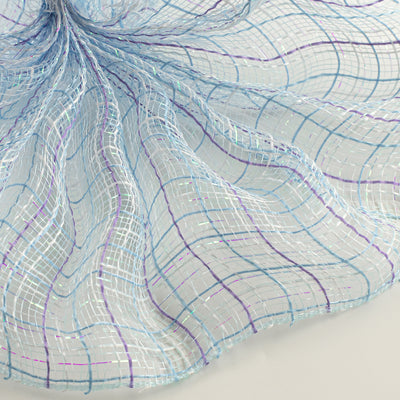 10" Iridescent Fabric Tweed Mesh: Light Blue & Lavender