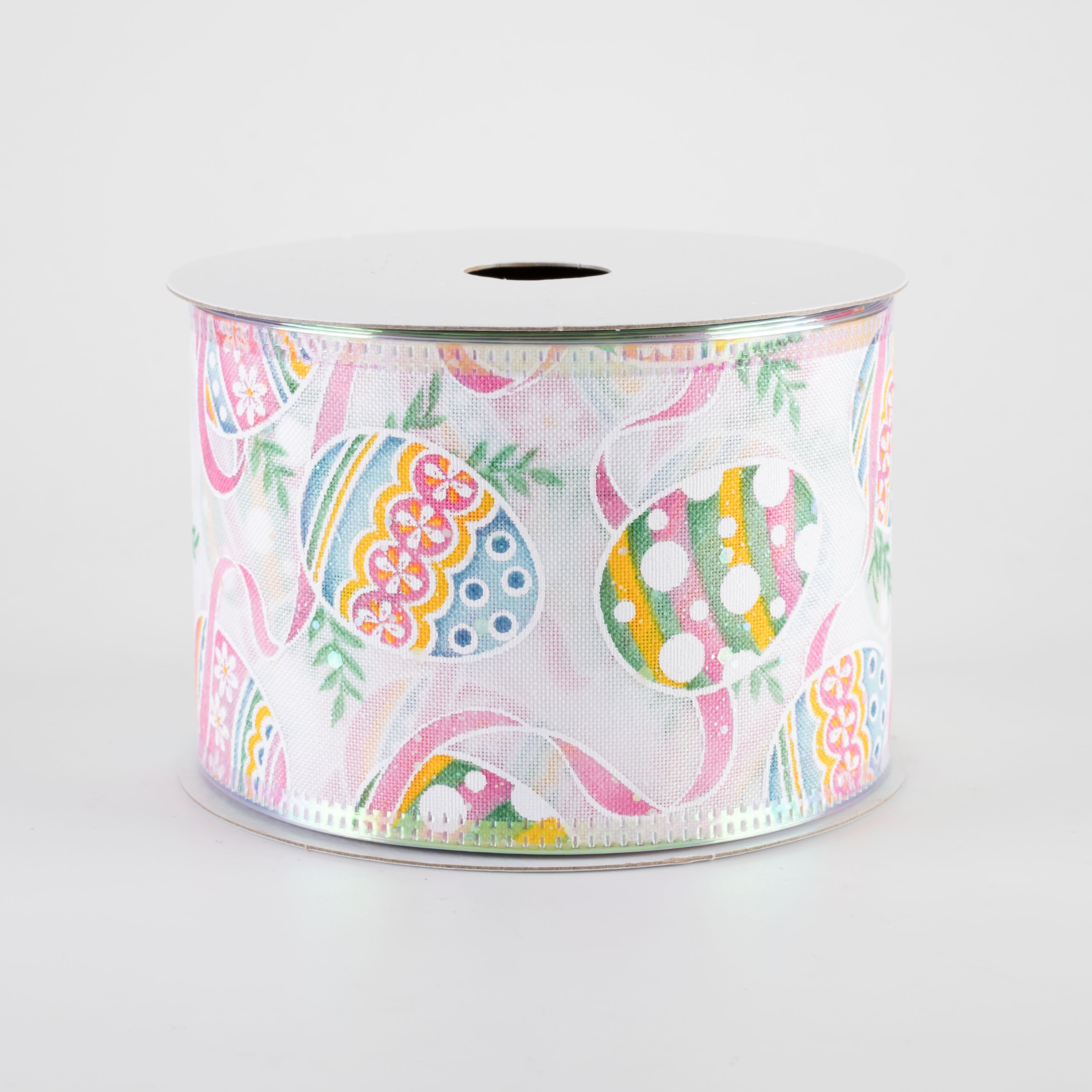 2.5" Iridescent Pastel Easter Eggs Ribbon (10 Yards)